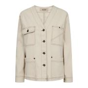 Casual Clay Jack met Contraststiksels MOS Mosh , Beige , Dames