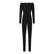 Jumpsuit met Sweetheart en Off-Shoulder Norma Kamali , Black , Dames