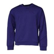 Blauwe Katoenen Logo Crew Neck Sweater Dolce & Gabbana , Blue , Heren