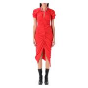 Hibiscus Katoenen Jurk met Gestreepte Kraag Vivienne Westwood , Orange...