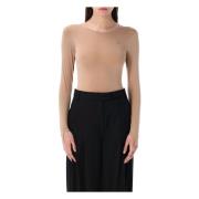 Stijlvolle Nude Cut-Out Topwear Andrea Adamo , Beige , Dames