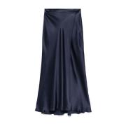 Blauwe Zijden Blend Elegante Rok Semicouture , Blue , Dames