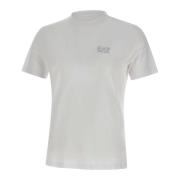 Witte Katoenen T-shirt met Logo Emporio Armani EA7 , White , Heren