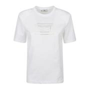 Casual Katoenen T-Shirt voor Vrouwen Elisabetta Franchi , White , Dame...