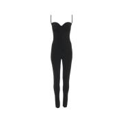 Chique Zwarte Catsuit Sweetheart Halslijn Norma Kamali , Black , Dames