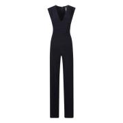 V-hals Taille Jumpsuit Norma Kamali , Black , Dames