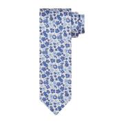 Zijden Print Blauw Beige Stropdas Profuomo , Blue , Heren