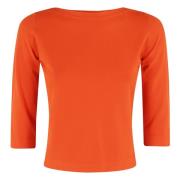 Boot Hals Trui Roberto Collina , Orange , Dames