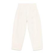 Sneeuwwit Off White Geplooide Werkbroek Lemaire , Beige , Heren