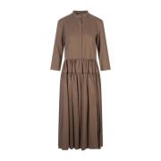 Elena Midi Jurk Bruin Satijn Max Mara , Brown , Dames