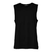 Zwarte Mouwloze Katoenen Ronde Hals Tank Dolce & Gabbana , Black , Her...