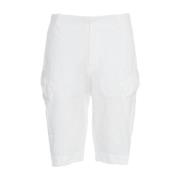 Stijlvolle witte linnen cargoshorts Transit , White , Heren