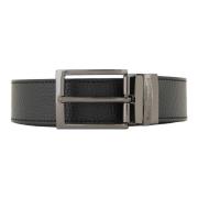 Omkeerbare Leren Riem Zwart Armani , Black , Heren