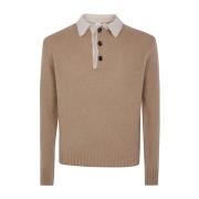 Contrast Polo Shirt Aspesi , Brown , Heren