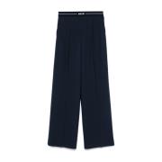 Blauwe Wollen Broek Msgm , Blue , Dames