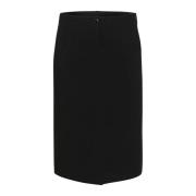 Eenvoudige Midi Rok Zwart Diep Kaffe Curve , Black , Dames