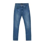 Slim Fit Jeans - Donkerblauw 7 For All Mankind , Blue , Heren