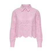 Lange Mouw Shirt Geweven Only , Pink , Dames