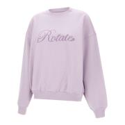 Lila Katoenen Sweatshirt met Logo Borduursel Rotate Birger Christensen...