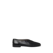 Platte Piped Pantoffels in Zwart Leer Lemaire , Black , Heren