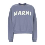 Oversize Air Force Katoenen Sweatshirt Marni , Blue , Dames