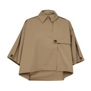 Khaki Crop Cape Jas met Bandjes Co'Couture , Beige , Dames