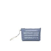 Denim Clutch Tas met Ritssluiting V73 , Blue , Dames