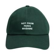 Donkergroene Slogan Pet Stijlvol 6-Panel Drole de Monsieur , Green , H...