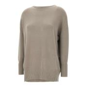 Bruine Trui met Boothals Kaos , Brown , Dames