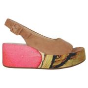 Beige Mix Platform Sandaal voor Vrouwen Högl , Multicolor , Dames