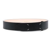 Klassieke Leren Riem Maison Margiela , Black , Dames