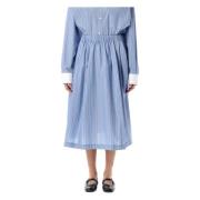 Blauwe Gestreepte Wijde Rok Marni , Blue , Dames