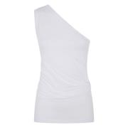 Elegant One Shoulder Top Patou , White , Dames