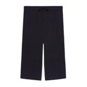 Viscose Cropped Creponne Broek Fiorella Rubino , Black , Dames