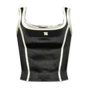 Korte top met bandjes Misbhv , Black , Dames