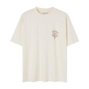 Witte Shirt met Vignes Slogan Drole de Monsieur , Beige , Heren