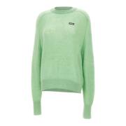 Groene wollen trui met logo Rotate Birger Christensen , Green , Dames