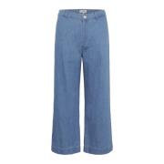 Blauwe Denim Straight-Leg Broek Part Two , Blue , Dames