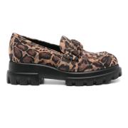 Luipaardprint Loafers AGL , Brown , Dames