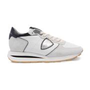 Witte en Zwarte Leren Sneaker Philippe Model , Gray , Heren