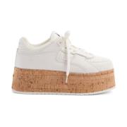 Witte Sneakers met Kurken Plateauzool Valentino Garavani , White , Dam...