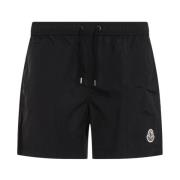 Zwarte zee kleding Elastische zwemshorts Moncler , Black , Heren