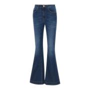 Flare Fit Dames Denim Jeans Kaos , Blue , Dames