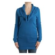 Blauwe Gebreide Trui met Ronde Hals Costume National , Blue , Dames