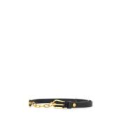 Leren Riem met Antiek Gouden Gesp Gianni Chiarini , Black , Dames