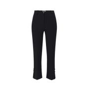 Zwarte Tuxedo Broek met Satijnen Banden Elisabetta Franchi , Black , D...