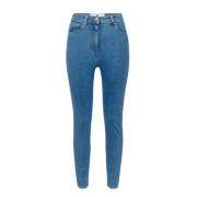 Heldere Blauwe Skinny Leg Denim Broek Elisabetta Franchi , Blue , Dame...