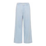 Witblauwe Denim Straight-Leg Broek Part Two , Blue , Dames