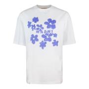 Witte T-shirts en Polos met Logo Print Marni , White , Dames