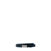 Leren Riem met Handtekening Logo Plaque MM6 Maison Margiela , Black , ...